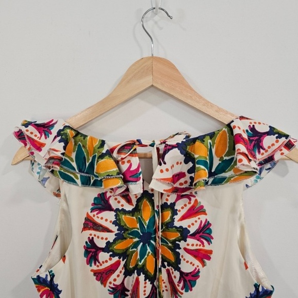 ECI New York Tropical Mini Dress V Neck Resort Vacation Size 2 - Picture 5 of 15